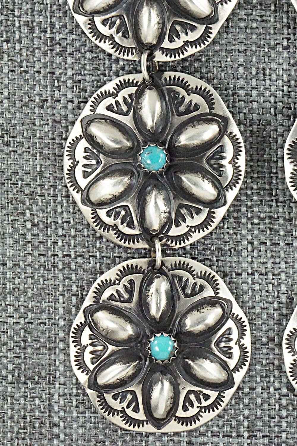 Turquoise & Sterling Silver Earrings - Leander Tahe