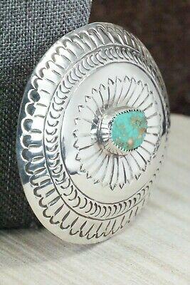 Turquoise & Sterling Silver Belt Buckle - Carson Blackgoat - High Lonesome Trading
