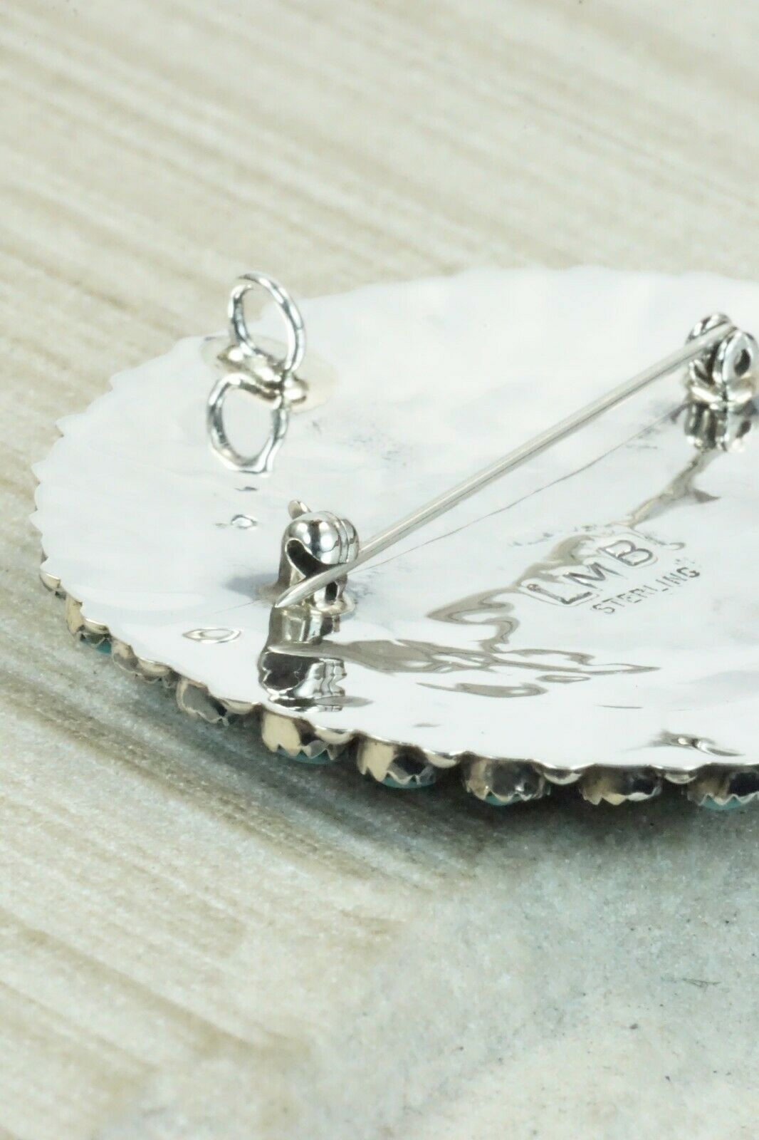 Turquoise & Sterling Silver Pendant/ Pin - Larry Begay