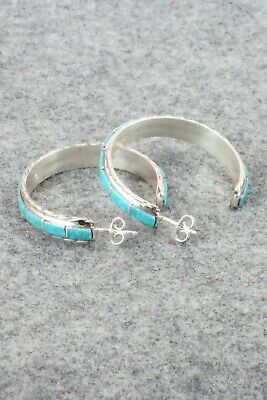 Turquoise & Sterling Silver Earrings - Malcolm Chavez