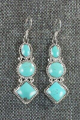 Turquoise & Sterling Silver Earrings - Annie Spencer - Navajo - High Lonesome Trading