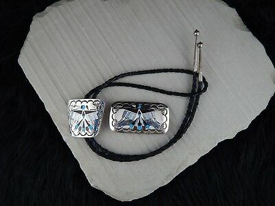 Navajo Bolo Tie & Buckle Sterling Silver - Jane Becenti - High Lonesome Trading