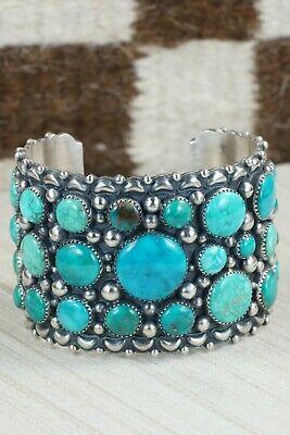 Navajo Turquoise and Sterling Silver Bracelet - Tom Lewis