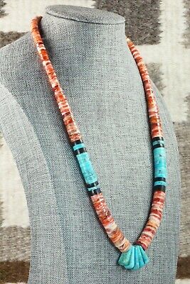 Spiny Oyster & Turquoise Necklace - Lupe Lovato