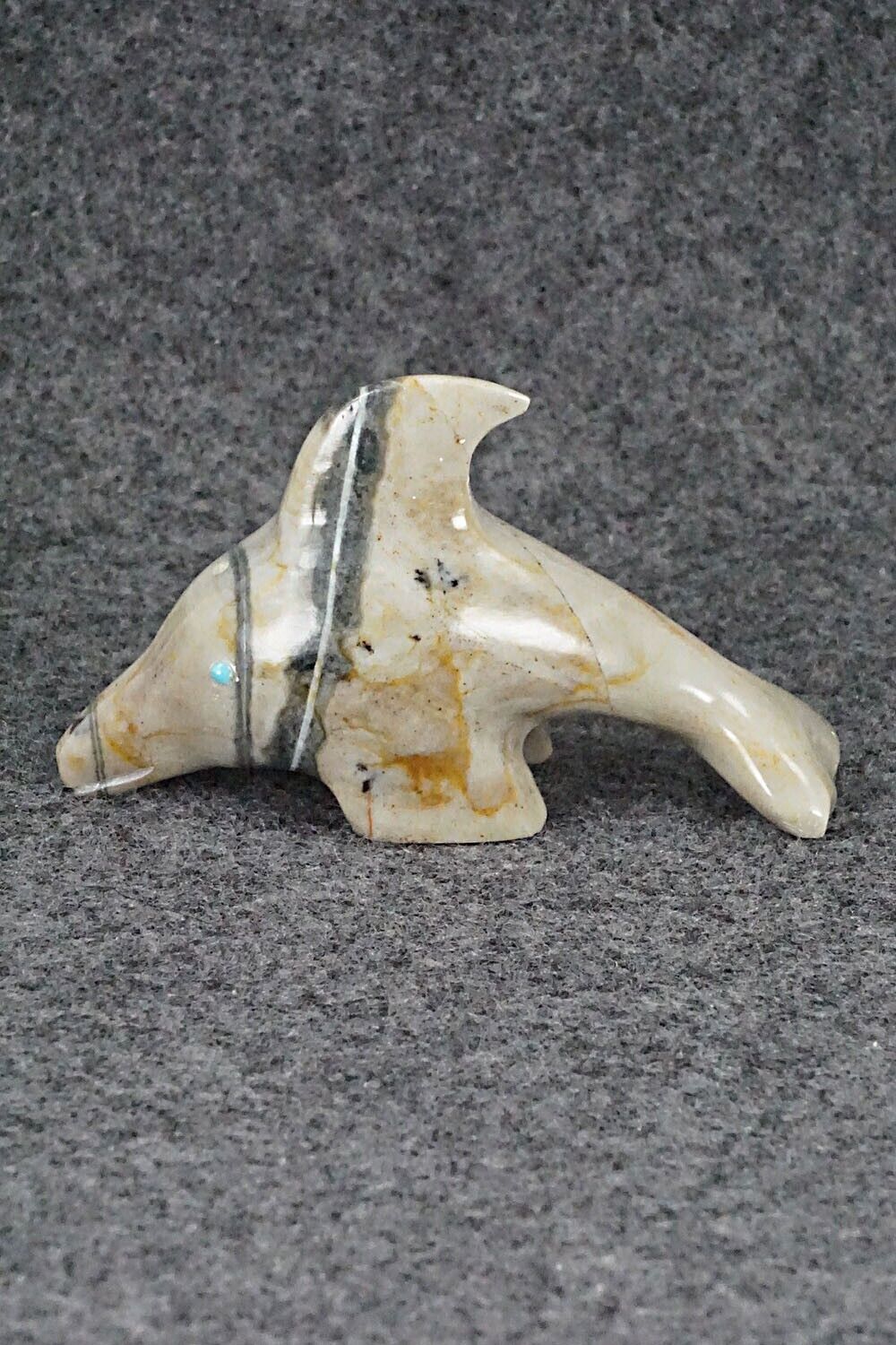 Dolphin Zuni Fetish Carving - Shannon Calavaza