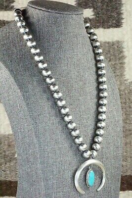 Turquoise & Sterling Silver Pearl Necklace - Jan Mariano - High Lonesome Trading