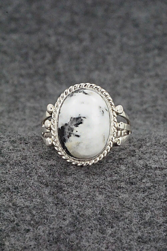 White Buffalo & Sterling Silver Ring - Grace Kenneth - Size 7.5