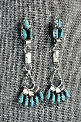 Zuni Turquoise & Sterling Silver Necklace and Earrings Set - Evonne Hustito