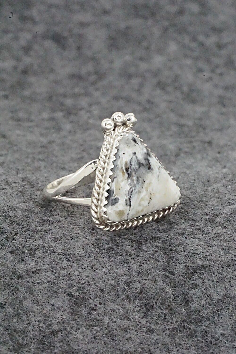 White Buffalo & Sterling Silver Ring - Judy Largo - Size 6.5