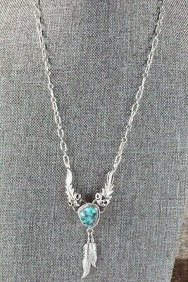 Turquoise & Sterling Silver Necklace - Lee Shorty