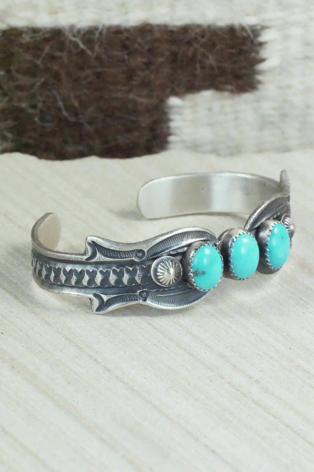 Turquoise and Sterling Silver Bracelet - Eva & Linberg Billah