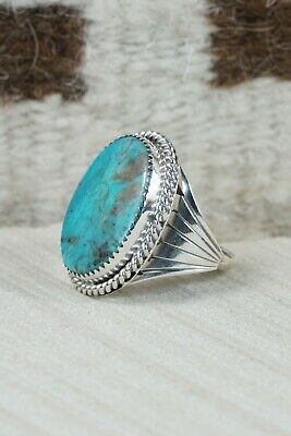 Navajo Turquoise and Sterling Silver Ring - Bobby Platero - 11.25