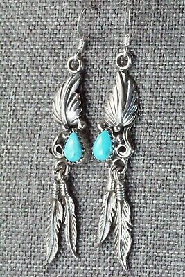 Turquoise & Sterling Silver Earrings - Etta Larry