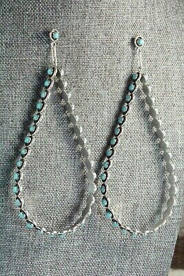 Turquoise and Sterling Silver Earrings - Florenda Lonasee