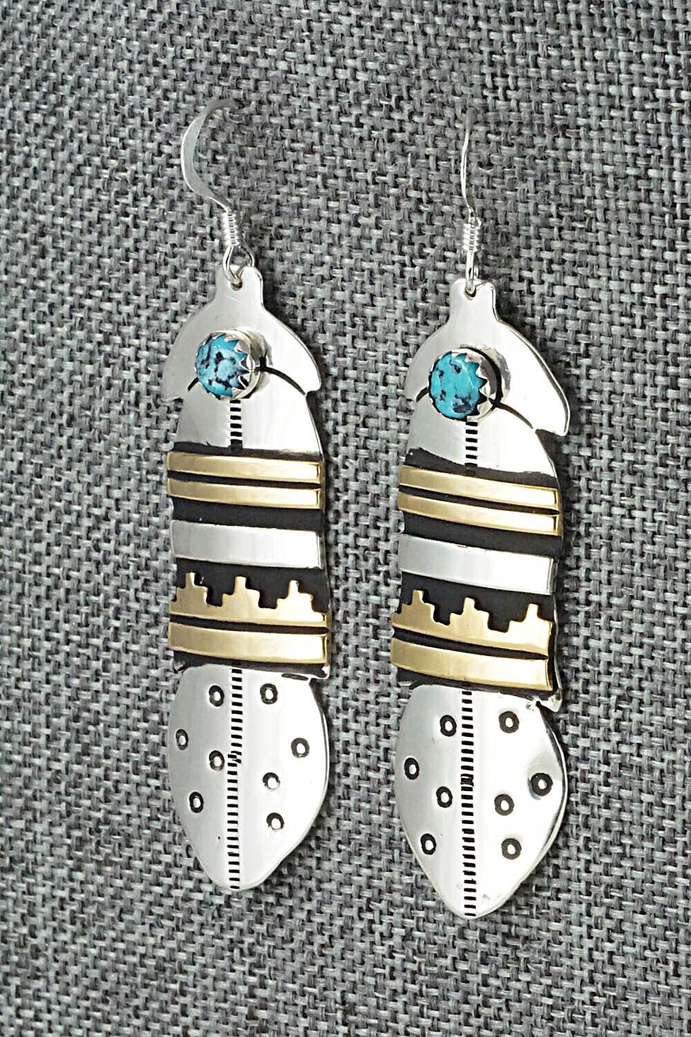 Turquoise & Sterling Silver Earrings - Rosita Singer