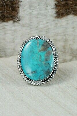 Navajo Turquoise and Sterling Silver Ring - Bobby Platero - 11.25