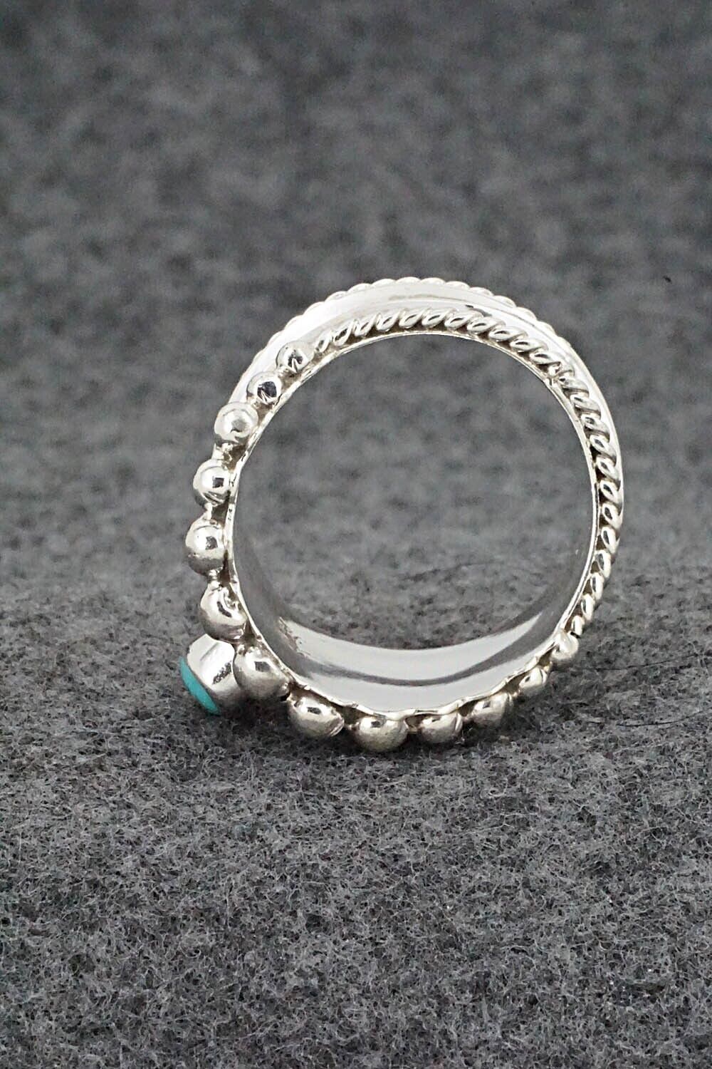 Turquoise & Sterling Silver Ring - Tom Lewis - Size 10