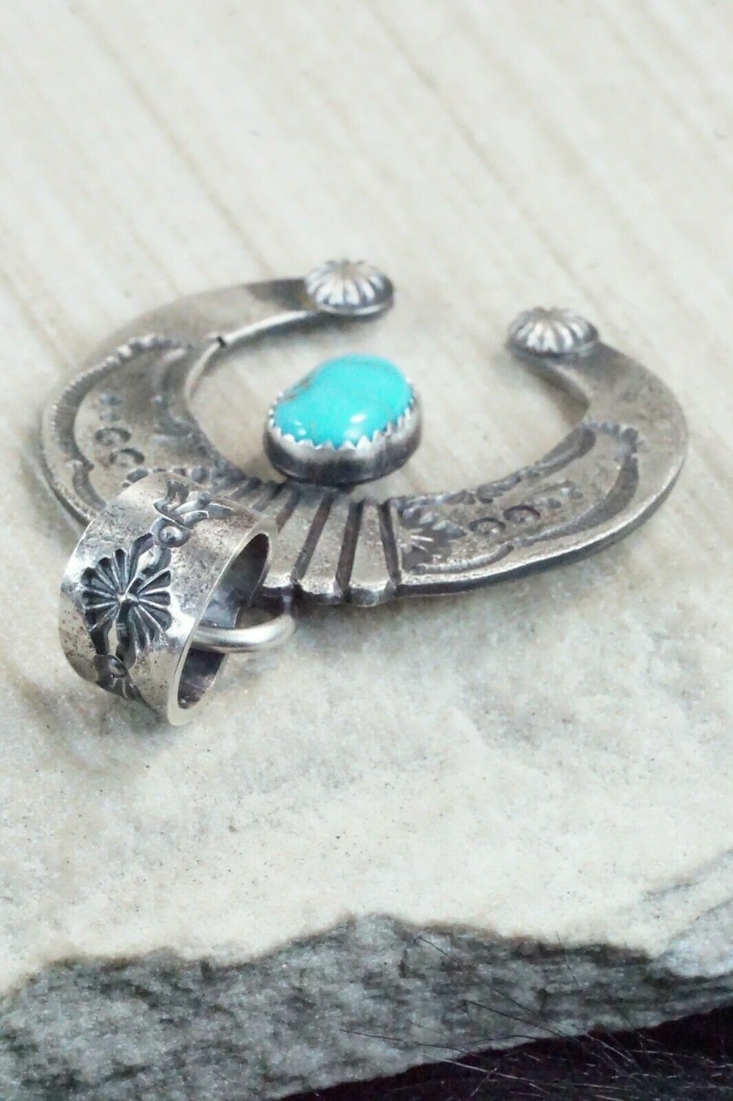 Turquoise and Sterling Silver Pendant - Eva & Linberg Billah
