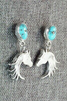 Turquoise & Sterling Silver Earrings - Annie Spencer - High Lonesome Trading