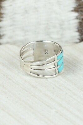 Turquoise & Sterling Silver Ring - Claresse Kylestewa - Size 6.75