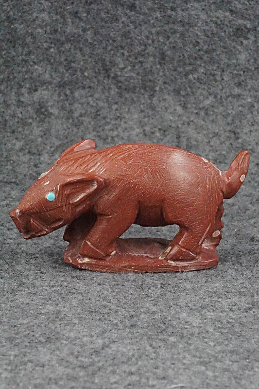 Boar Zuni Fetish Carving - Derrick Kaamasee