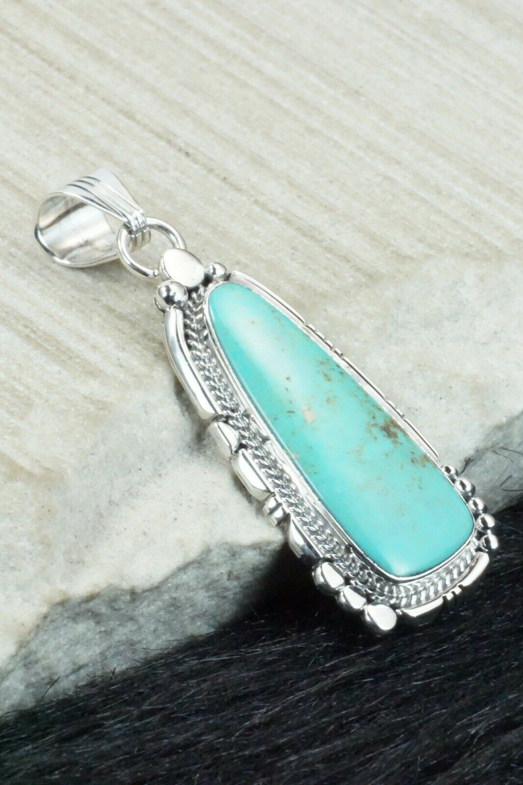 Turquoise and Sterling Silver Pendant - Daniel Benally