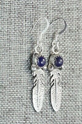 Lapis and Sterling Silver Earrings - Navajo