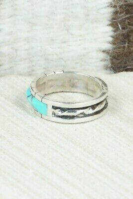Turquoise & Sterling Silver Ring - Phyllis Lucio - Size 10.25