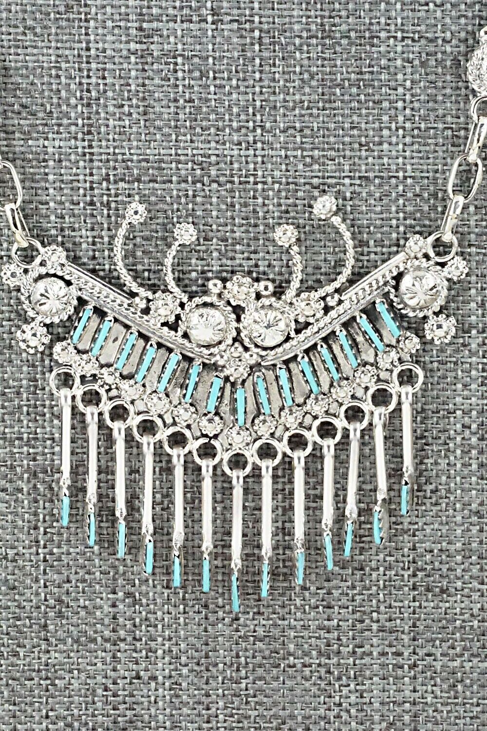 Turquoise & Sterling Silver Necklace Set - Kevin Leekity