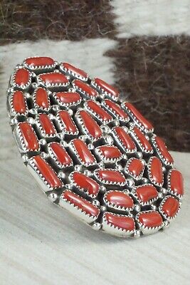 Coral & Sterling Silver Ring - Marlene Haley - Size 7