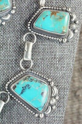 Turquoise & Sterling Silver Necklace and Earrings Set - Tom Lewis - High Lonesome Trading