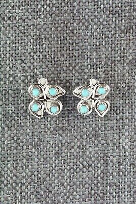 Turquoise & Sterling Silver Earrings - Herbert Lastiyano