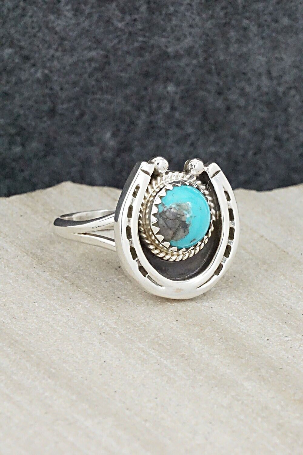 Turquoise & Sterling Silver Ring - Alice Rose Saunders - Size 7.5