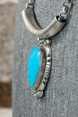 Navajo Turquoise & Sterling Silver Necklace - Raymond Delgarito