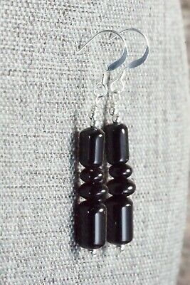 Onyx & Sterling Silver Earrings - Louise Joe