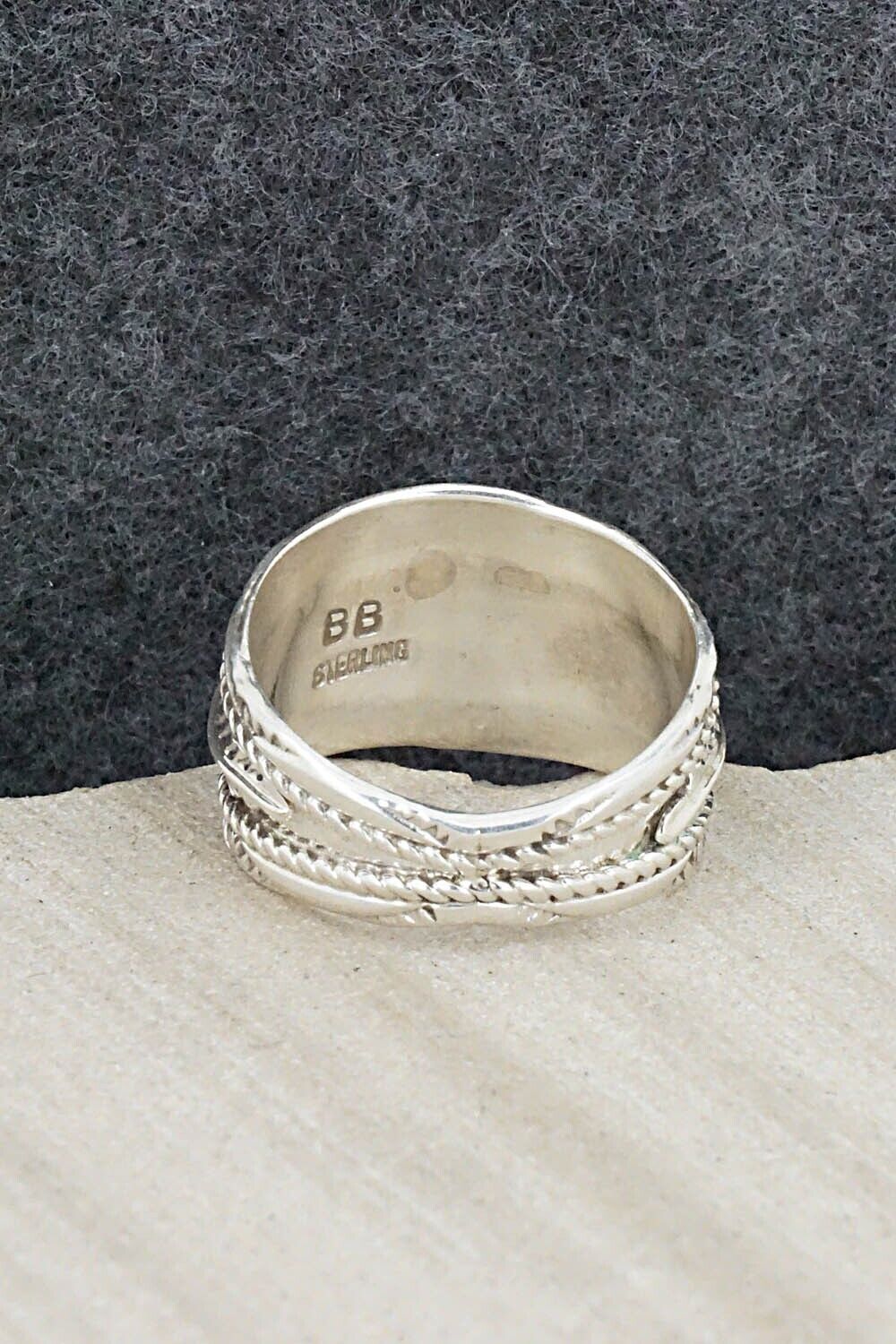 Turquoise, Coral and Sterling Silver Ring - Betty Begay - Size 11