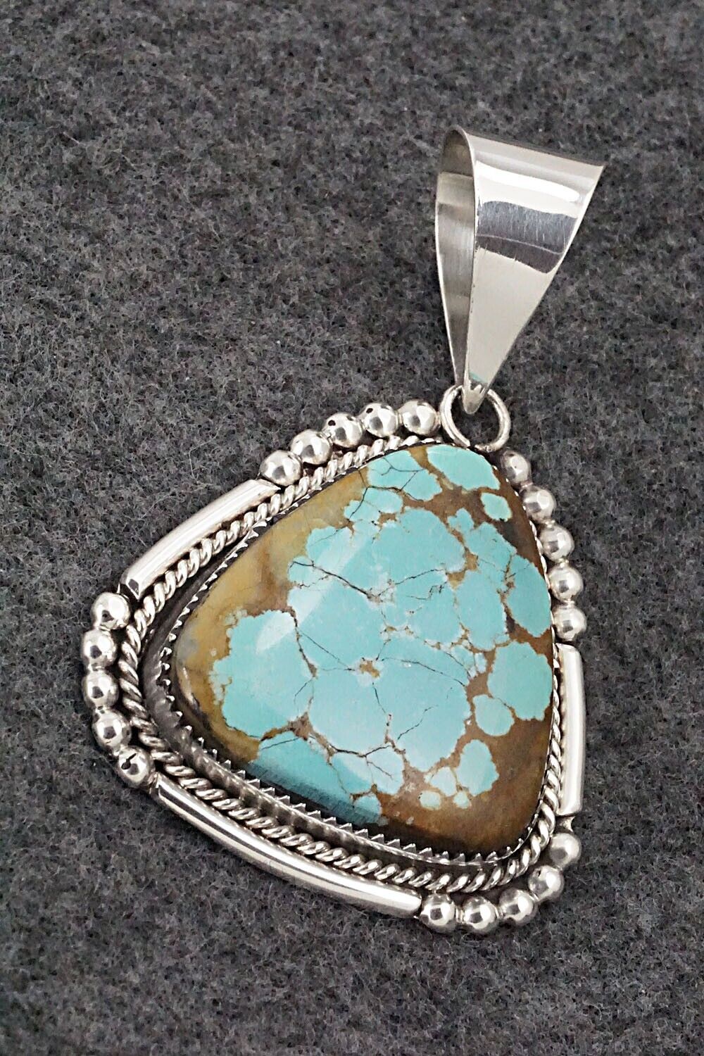 Turquoise and Sterling Silver Pendant - Kenny Calavaza