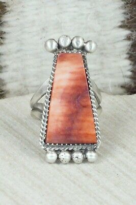 Spiny Oyster & Sterling Silver Ring - Selina Warner - Size 7