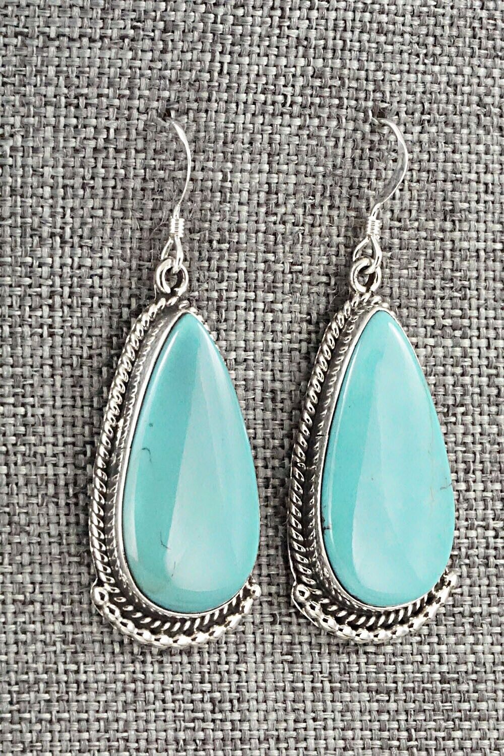 Turquoise & Sterling Silver Earrings - Verdie Betone