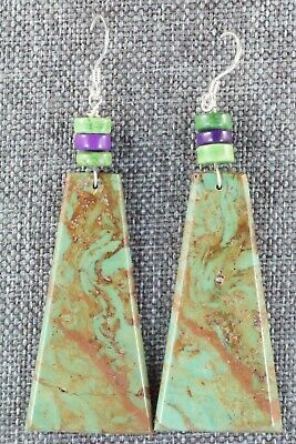 Turquoise & Sterling Silver Earrings - Lupe Lovato