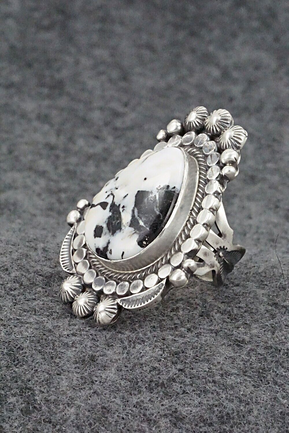 White Buffalo & Sterling Silver Ring - Tom Lewis - Size 6