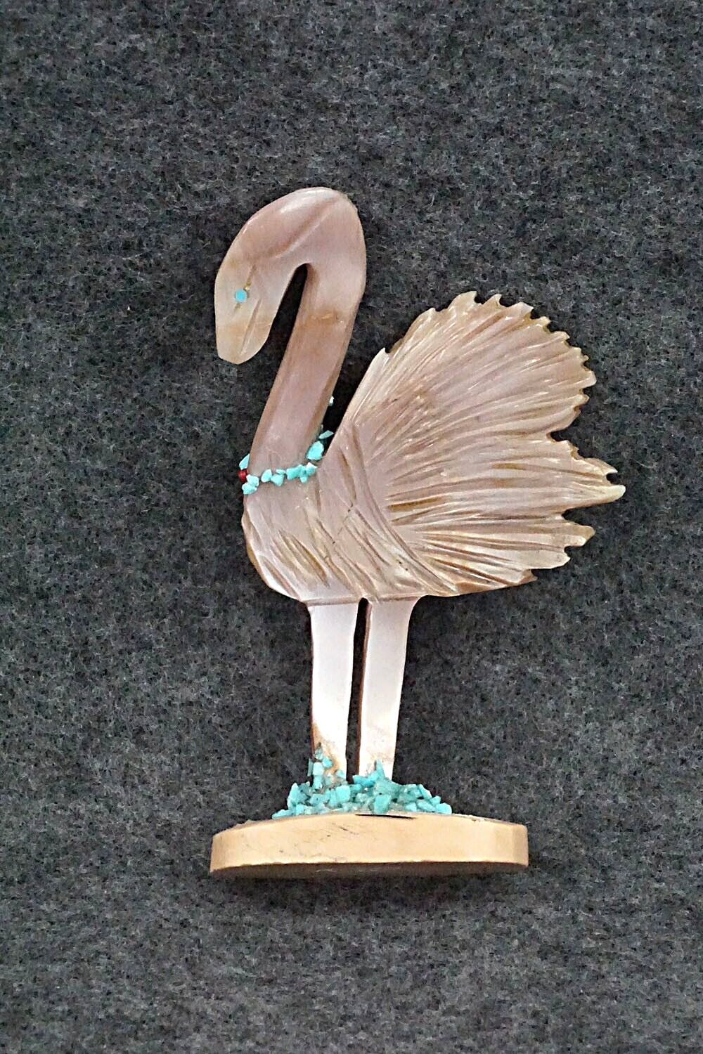 Flamingo Zuni Fetish Carving - Kevin Quam