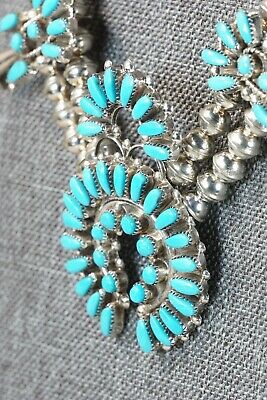 Zuni Turquoise & Sterling Silver Squash Blossom Set - Vie Bobelu