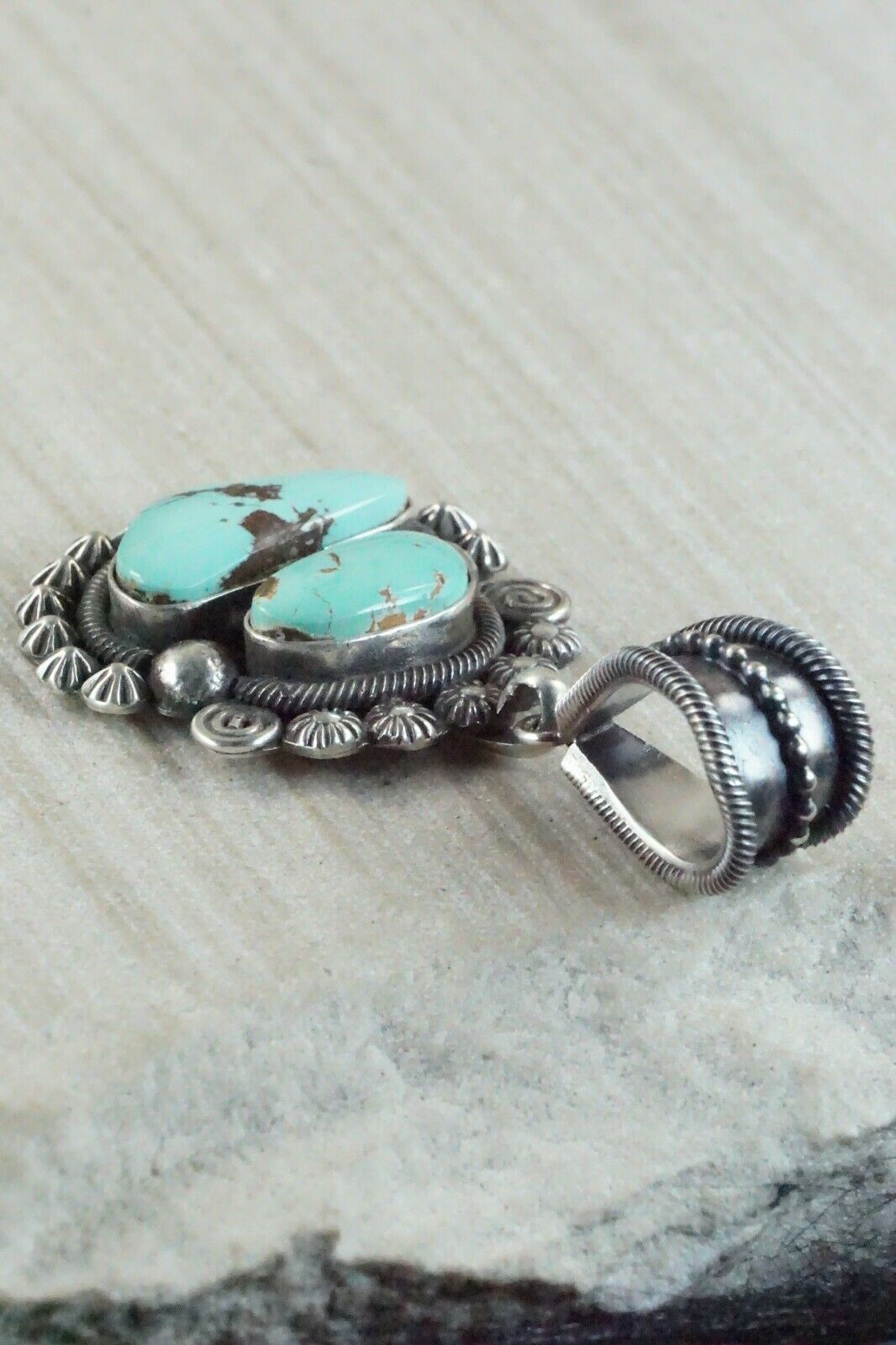 Turquoise & Sterling Silver Pendant - Jess Martinez