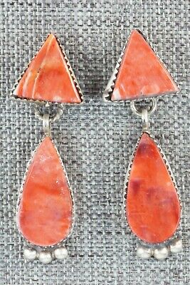 Spiny Oyster and Sterling Silver Earrings - Selina Warner