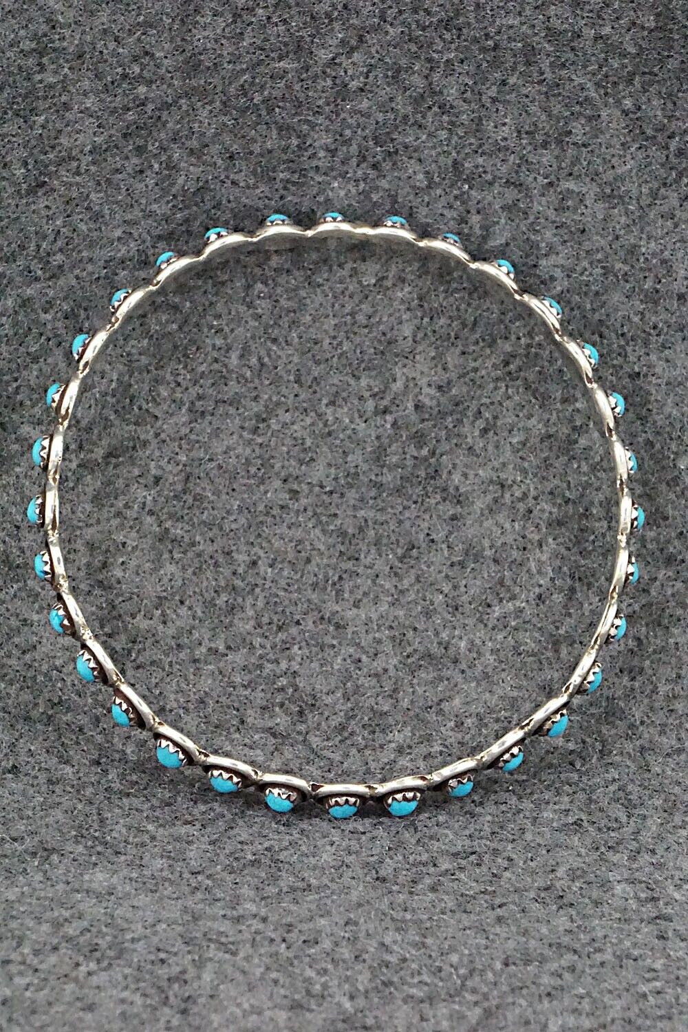 Turquoise & Sterling Silver Bangle Bracelet - Florenda Lonasee