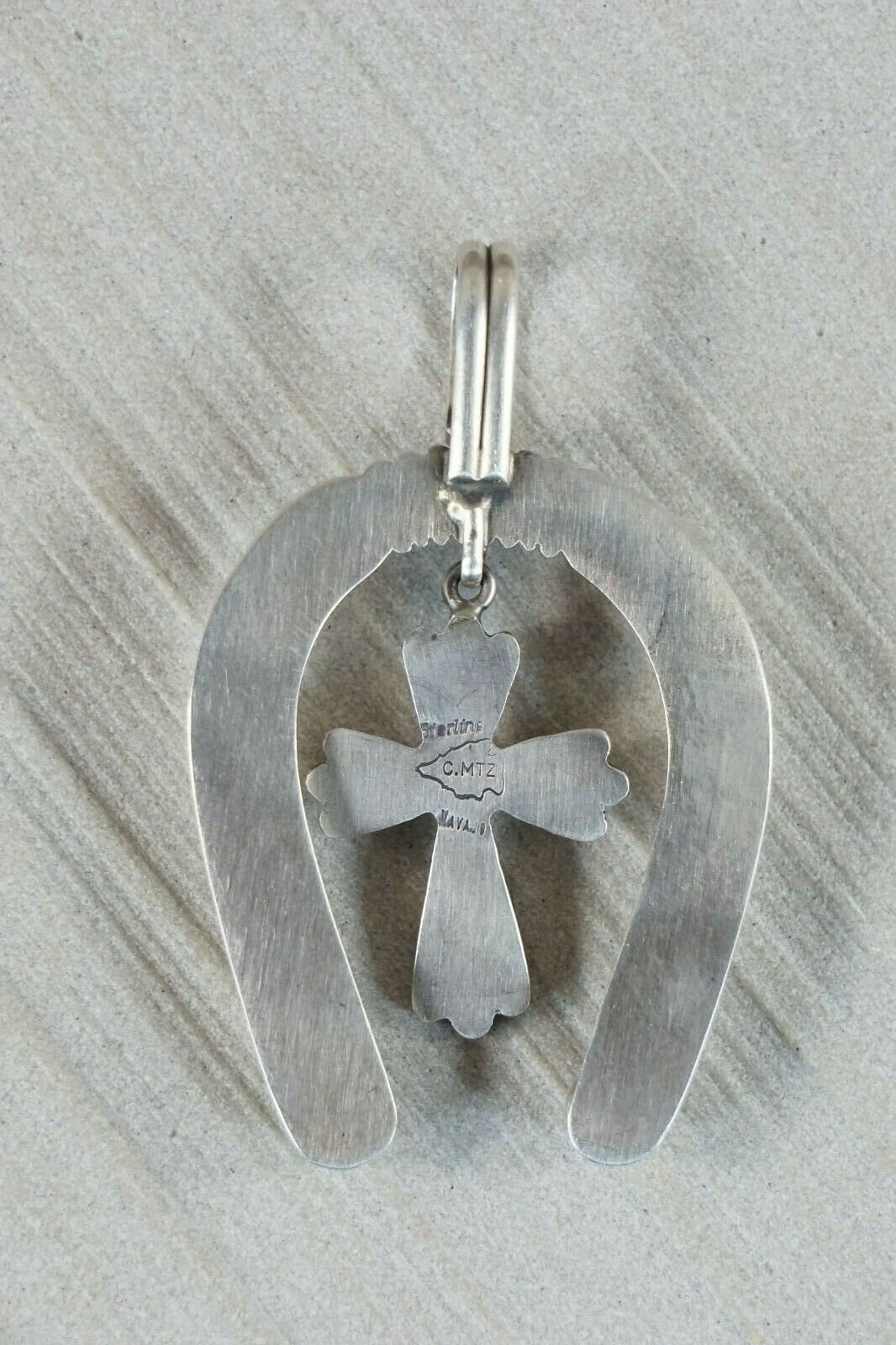 Navajo Sterling Silver Naja & Cross Pendant - Calvin Martinez - High Lonesome Trading