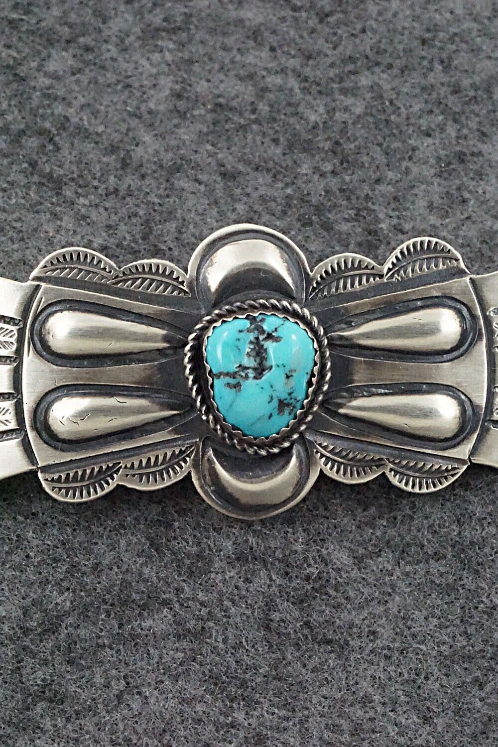 Turquoise & Sterling Silver Hair Barrette - Martha Cayatineto