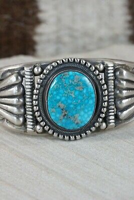 Navajo Turquoise and Sterling Silver Bracelet - Calvin Martinez - High Lonesome Trading