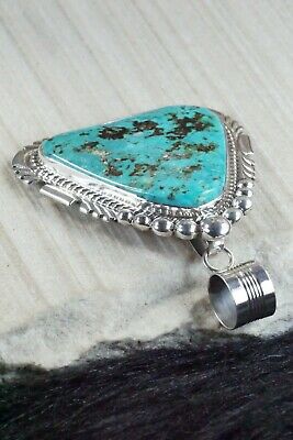 Turquoise and Sterling Silver Pendant - Alvin Joe